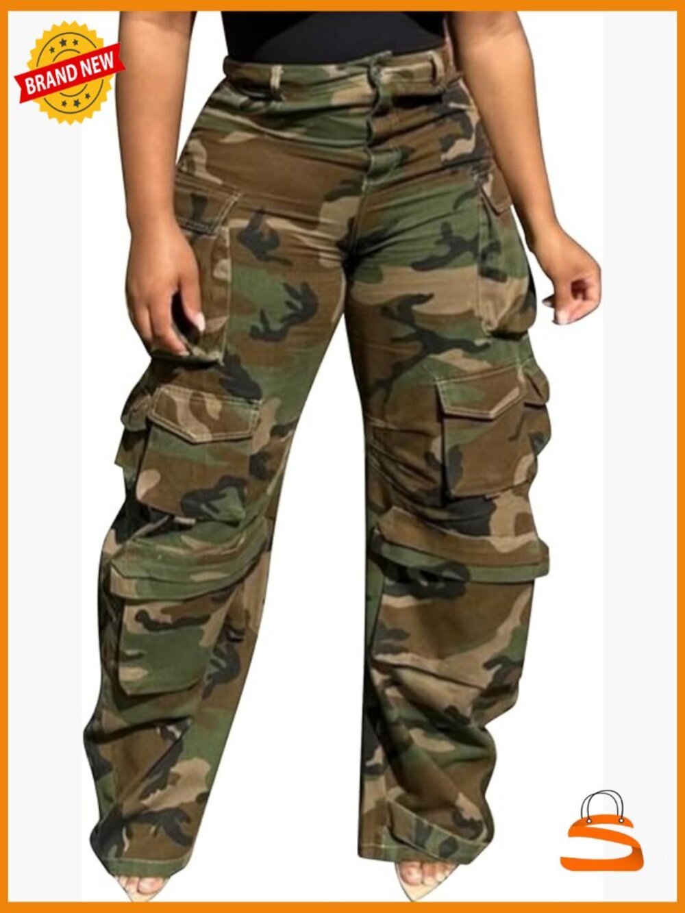 Baggy Cargo Pants Wide Leg Trousers with Multi Pockets Streetwear Concert